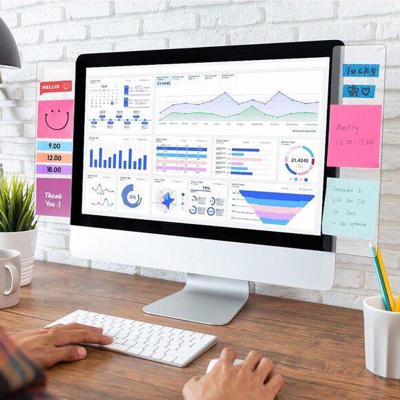 Office Desk Accessories 2pcs Computer Monitor Memo Board Message Board Supplies - Picture 7 of 7